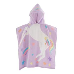 Fialové bavlněné dětské pončo Unicorn – Catherine Lansfield