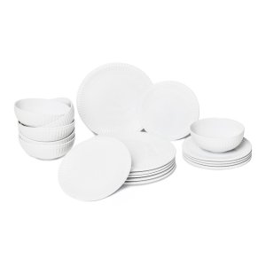 18dílná sada bílého porcelánového nádobí Bonami Essentials Purita