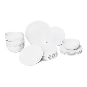 18dílná sada bílého porcelánového nádobí Bonami Essentials Purita