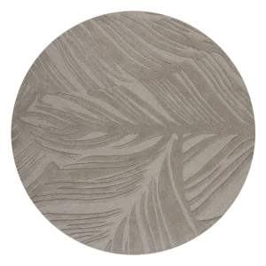 Šedý vlněný kulatý koberec ø 160 cm Leaf – Flair Rugs