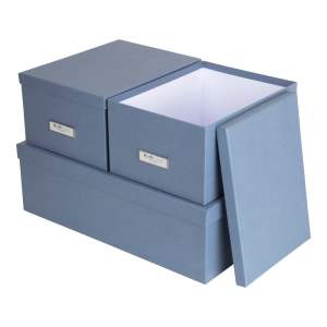 Kartonové úložné boxy s víkem v sadě 3 ks Inge – Bigso Box of Sweden