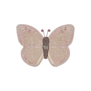 Světle růžovo-béžový pratelný ručně tkaný bavlněný dětský koberec 90×120 cm Baby Butterfly – Lorena Canals