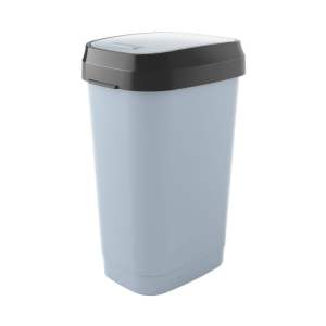 Šedý plastový odpadkový koš 50 l Dual Swing – KIS