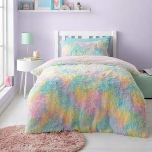 Dětské povlečení na dvoulůžko z mikroplyše 200×200 cm Rainbow Cuddly – Catherine Lansfield