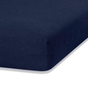 Tmavě modré napínací froté prostěradlo 180×200 cm Ruby – Restilo