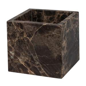 Tmavě hnědý mramorový koupelnový organizér na vatové tampony Marble – Mette Ditmer Denmark