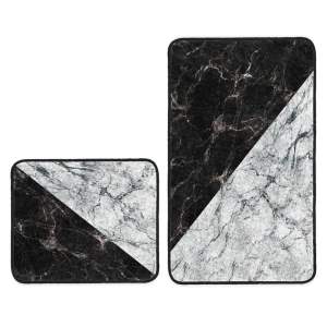 Černobílé koupelnové předložky v sadě 2 ks 60×100 cm – Mila Home