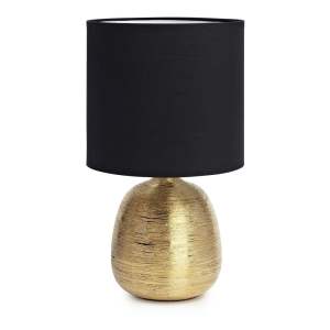 Stolní lampa s textilním stínidlem v černo-zlaté barvě (výška 37,5 cm) Oscar – Markslöjd
