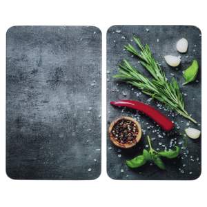 Kryty na sporák v sadě 2 ks z tvrzeného skla 52×30 cm Rosemary – Maximex
