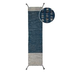 Modrý vlněný běhoun Flair Rugs Anu, 60 x 200 cm