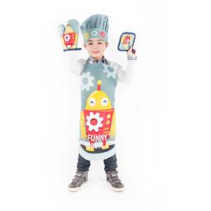 Bavlněná dětská kuchyňská sada 4 ks Robot – Tiseco Home Studio