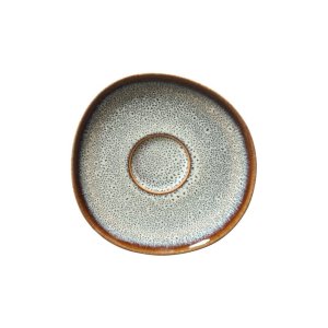 Šedo-hnědý kameninový podšálek Villeroy & Boch Like Lave, 15,5 x 15 cm