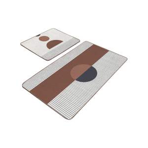 Bílo-hnědé koupelnové předložky v sadě 2 ks 60×100 cm – Mila Home