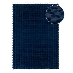 Tmavě modrá syntetická kožešina 120×170 cm Waffle Faux Fur – Flair Rugs