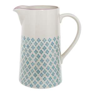 Modro-bílý kameninový džbán Bloomingville Patrizia, 2 l