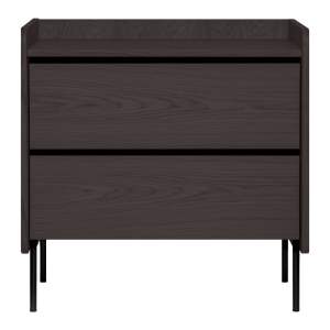 Černá vysoká komoda v dekoru dubu 80×82 cm Wrap – Bonami Selection