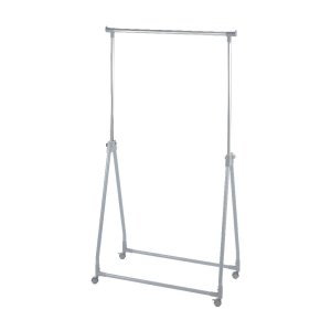 Šedý kovový teleskopický pojízdný stojan na oblečení Foldable – Wenko