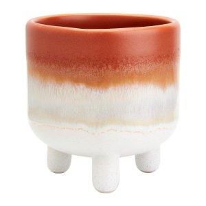 Oranžovo-bílý květináč Sass & Belle Bohemian Home Mojave, ø 7,5 cm