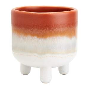 Oranžovo-bílý květináč Sass & Belle Bohemian Home Mojave, ø 7,5 cm