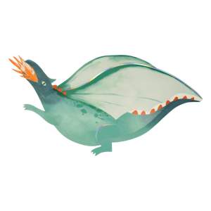 Papírové jednorázové tácky v sadě 4 ks Dragon – Meri Meri