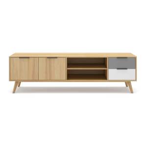 TV stolek z borovicového dřeva v přírodní barvě 180×53 cm Elfa – Marckeric
