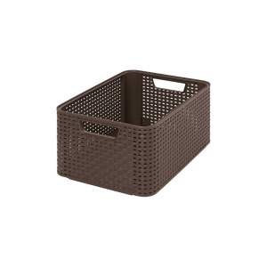 Hnědý úložný košík Curver Style, 18 l