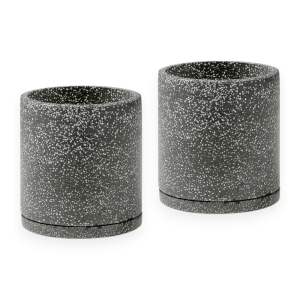 Sada 2 tmavě šedých květináčů Bonami Selection Terrazzo, ø 26 cm
