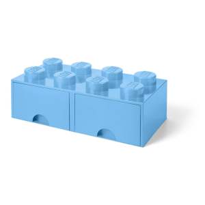 Světle modrý úložný box se dvěma šuplíky LEGO®