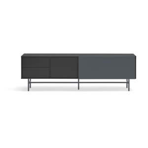 Černo-antracitový TV stolek 180×56 cm Nube – Teulat