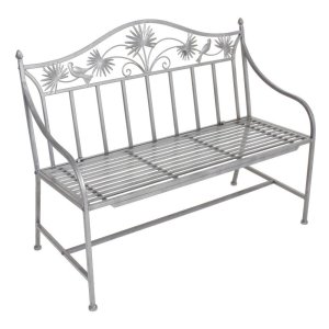 Šedá kovová zahradní lavice Talin – Garden Pleasure