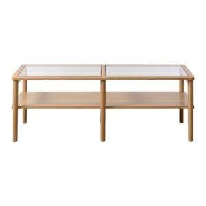 Skleněný konferenční stolek v přírodní barvě 60×120 cm Elba – Unique Furniture