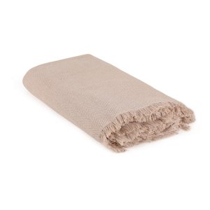 Hnědý přehoz z recyklované bavlny 170×205 cm Merlin – Mijolnir