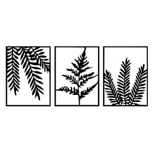 Kovové nástěnné dekorace v sadě 3 ks 118×50 cm Yakomo – Wallity