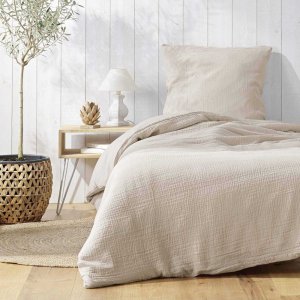 Krémové mušelínové povlečení na jednolůžko 140×200 cm Angelia – douceur d’intérieur
