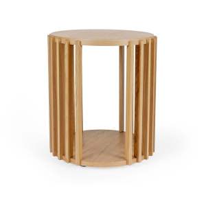 Odkládací stolek z dubového dřeva Woodman Drum, ø 53 cm