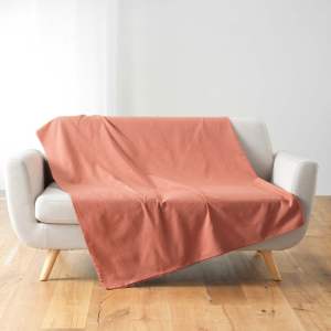 Přehoz v cihlové barvě 220×240 cm Lucile – douceur d’intérieur