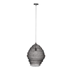 Černé závěsné svítidlo White Label Lena, ø 48 cm