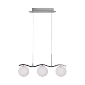 Závěsné svítidlo ve stříbrné barvě se skleněným stínidlem 12×53 cm Ramon – Candellux Lighting