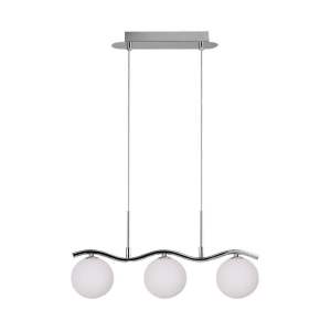 Závěsné svítidlo ve stříbrné barvě se skleněným stínidlem 12×53 cm Ramon – Candellux Lighting