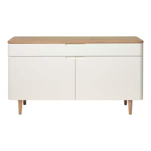 Nízká komoda ze dřeva bílého dubu Unique Furniture Amalfi