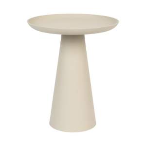 Béžový hliníkový odkládací stolek White Label Ringar, ø 34,5 cm