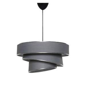Závěsné svítidlo v antracitovo-stříbrné barvě s textilním stínidlem ø 40 cm Couper – Opviq lights
