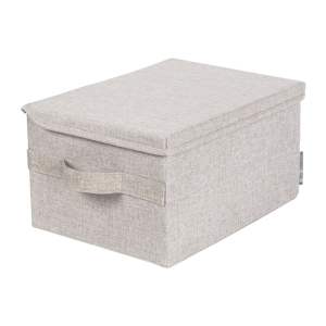 Béžový látkový úložný box s víkem 35x19x26 cm Soft Storage – Bigso Box of Sweden