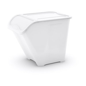 Bílý plastový úložný box s víkem 55x39x46 cm All In Box – KIS