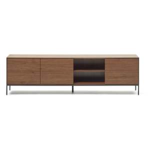TV stolek v dekoru ořechu v přírodní barvě 195×55 cm Vedrana – Kave Home
