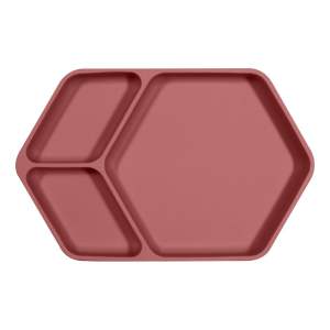 Červený silikonový dětský talíř 16×25 cm – Kindsgut
