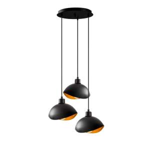 Černé závěsné svítidlo s kovovým stínidlem ø 50 cm Sivani – Opviq lights
