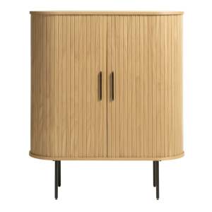 Skříňka v dekoru dubu s posuvnými dveřmi v přírodní barvě 100×118 cm Nola – Unique Furniture
