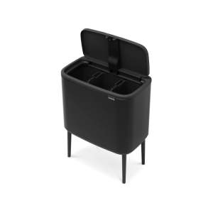 Matně černý dotykový ocelový odpadkový koš na tříděný odpad 3×11 l Bo Touch Bin – Brabantia