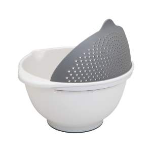 Bílá miska s cedníkem 2v1 Metaltex, Ø 28 cm